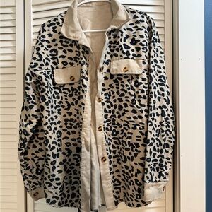 Leopard Print Button-Up Jacket